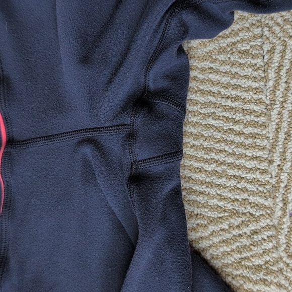 Lululemon Striped Navy Orange Pink Yoga Running Leggings Drawstring Waist 6 - Picture 4 of 11